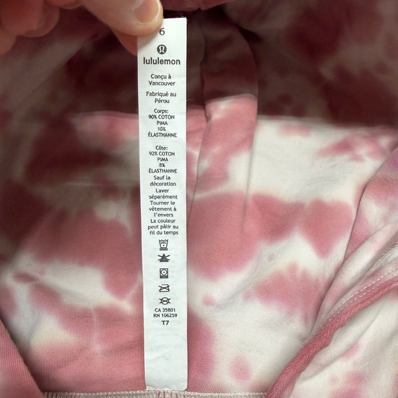 Lululemon All Yours Hoodie Tie Dye Fleece in Marmoleado Tie Dye Brier Rose - 6 - Picture 10 of 15
